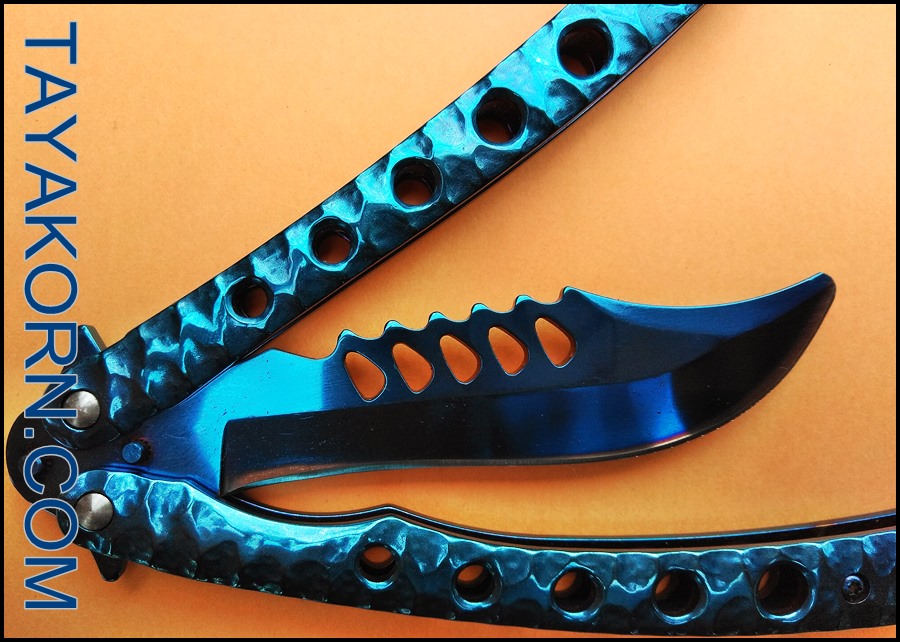 มีดซ้อมควง ซีเอสโก บาลิซอง ZS GO BLUE Balisong Trainer Knife TKBS-ZS6TR