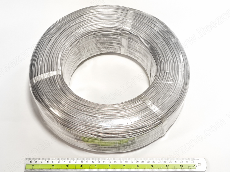 สายไฟ คู่ ใส พร้อมสลิง 0.2 mm² wire cable with sling ทองแดงแท้ เคลือบดีบุก แรงดันต่ำ ฉนวนหุ้มสองชั้น