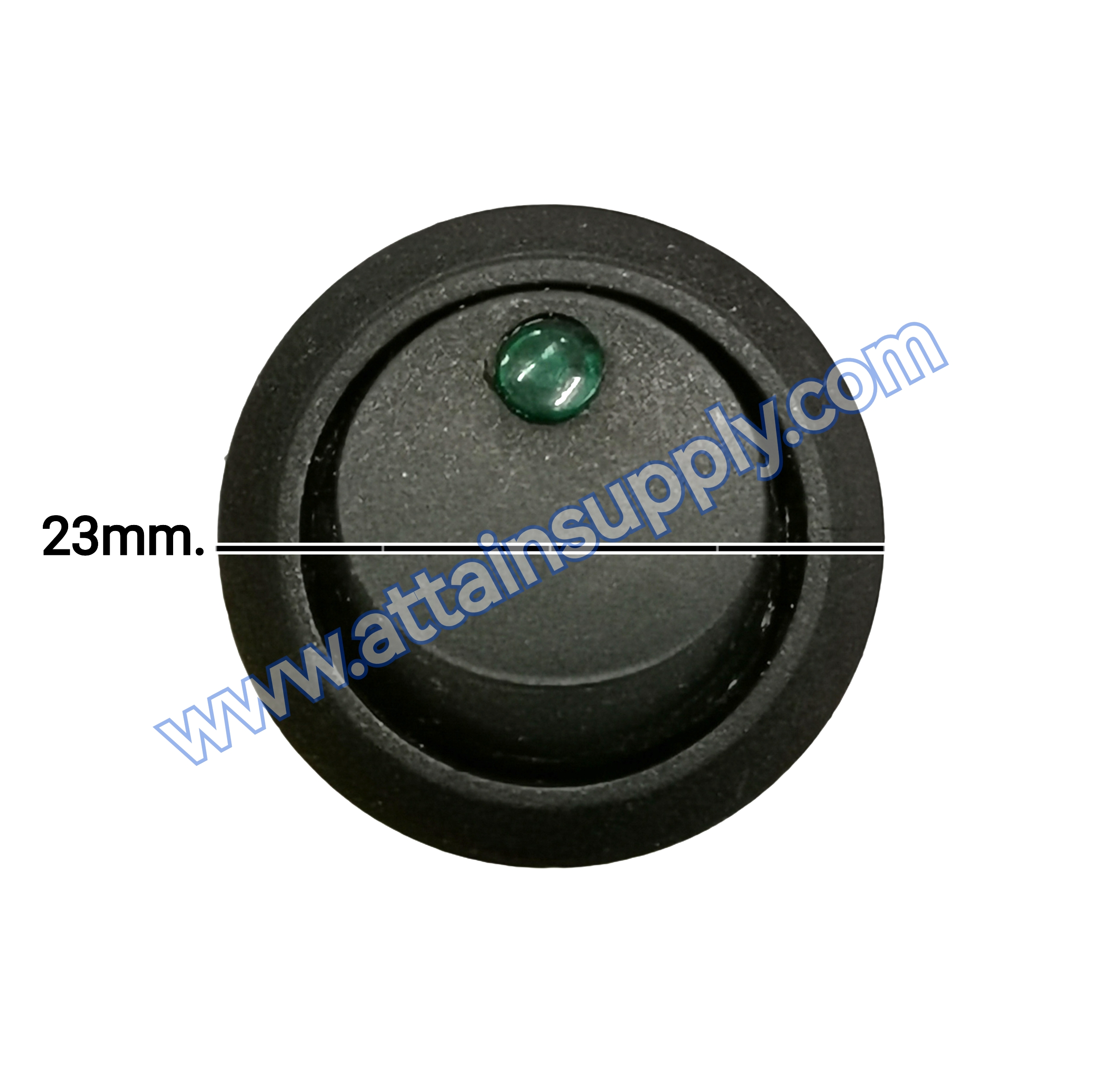 สวิทช์ กลม-ไฟจุด 220V./3ขา มีไฟ-สีเขียว