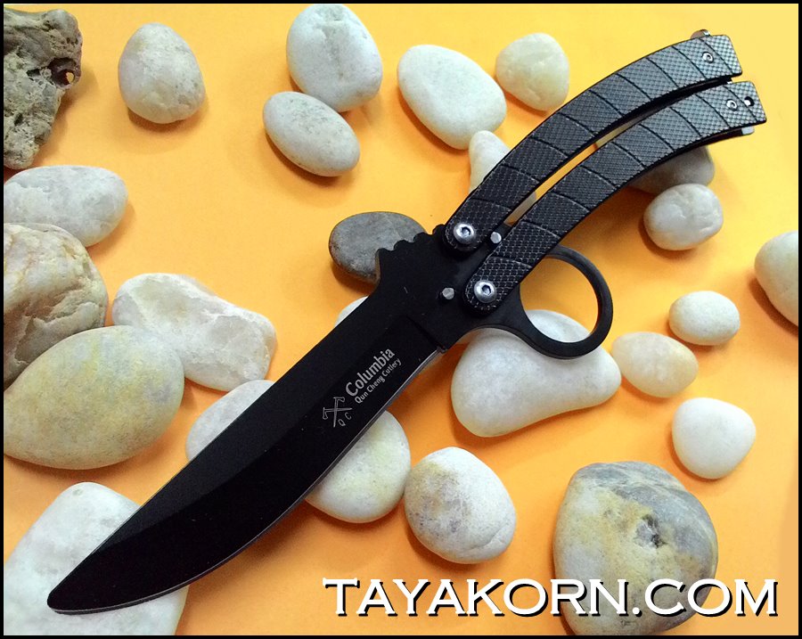 มีดซ้อมควง แบล็คค็อปบร้าบาลิซอง Black Cobra Balisong Knife Trainer TKBS-CB8TR