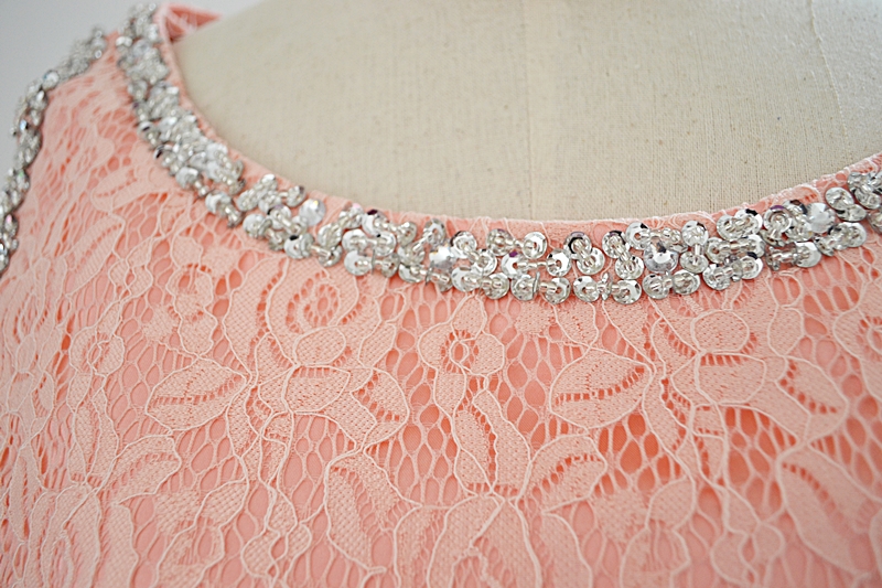 ชุดราตรีไซด์ใหญ่ เอว 37-40" *พร้อมส่ง สีโอรส* แขนกุด ผ้าลูกไม้อิตาลี ซิปหลัง