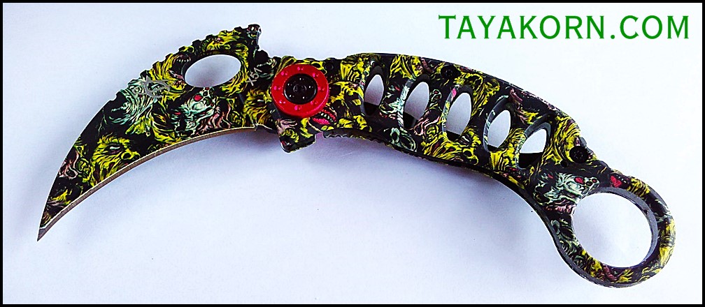 มีดคารัมบิตทีเร็กซ์ไดนาซอร์ T-Rex Dinosaur Karambit Knife