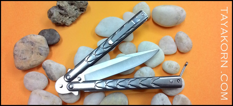 มีดซ้อมควง บาลิซองไวท์ดราก้อน White Dragon Skin Balisong TRAINER TKBS-WDTR1