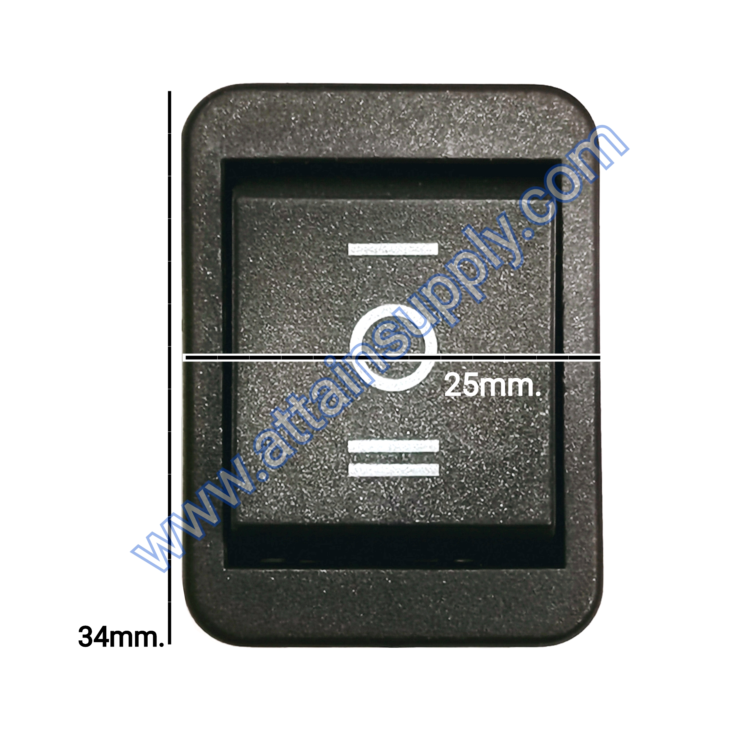 สวิทช์ I-O-II เหลี่ยมใหญ่*รุ่นเด้งกลับ 6ขา*เฉียง/ไม่มีไฟ-สีดำ