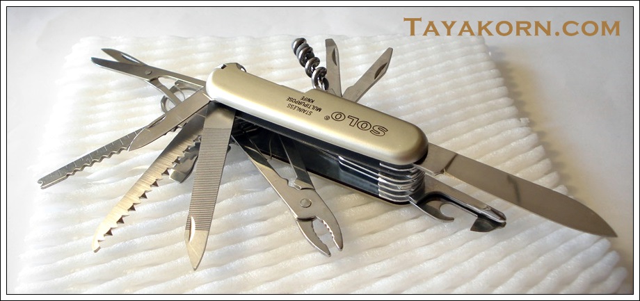 มีดพับCamping SOLO Stainless Steel อุปกรณ์ 18 อย่าง