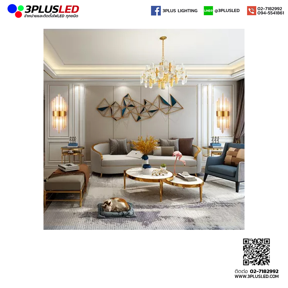 โคมไฟติดผนัง โคมไฟโรงแรม LED Wall Light รุ่น Medium Crystal Light