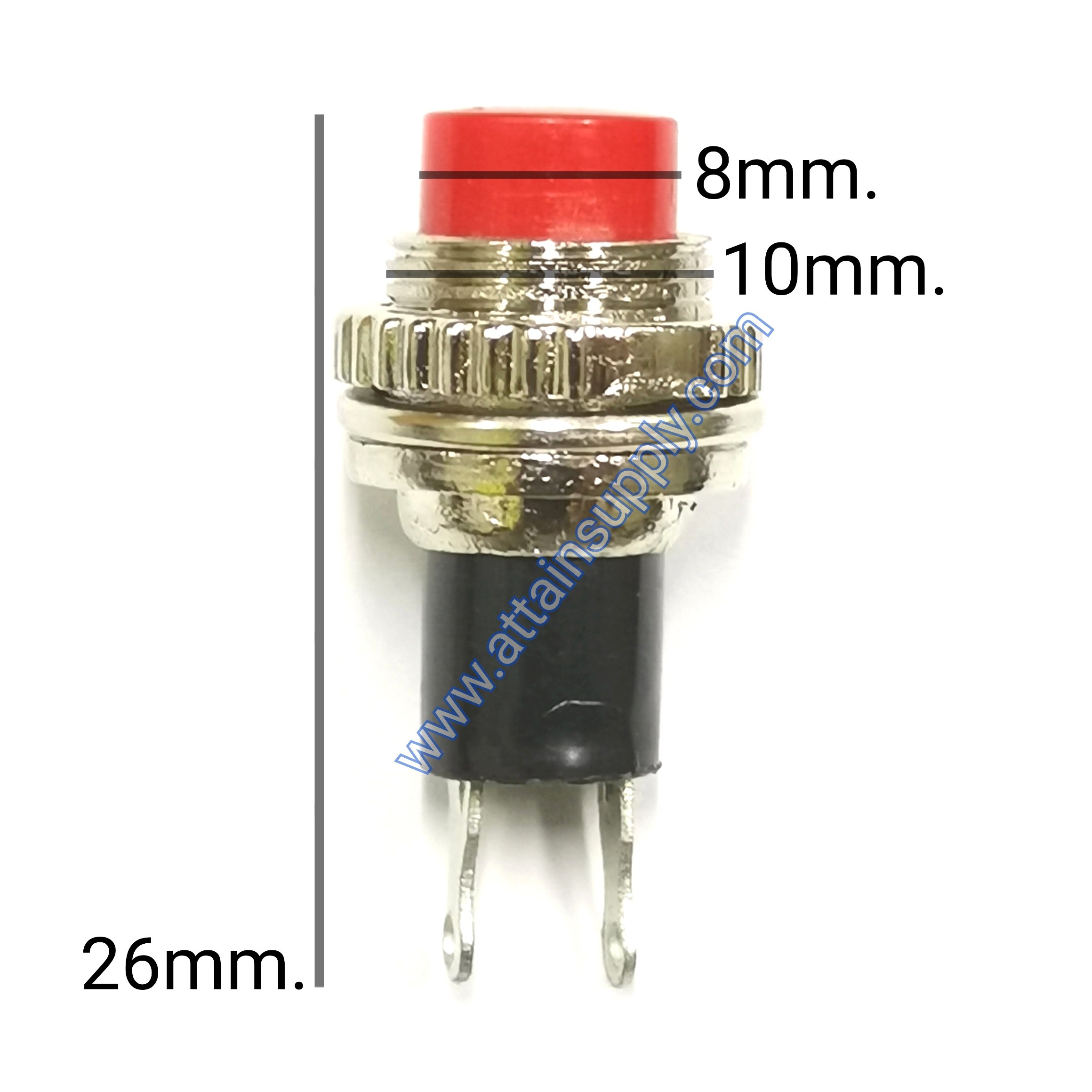 สวิทช์ กดติด-ปล่อยดับ/เกลียวบน-สีแดง