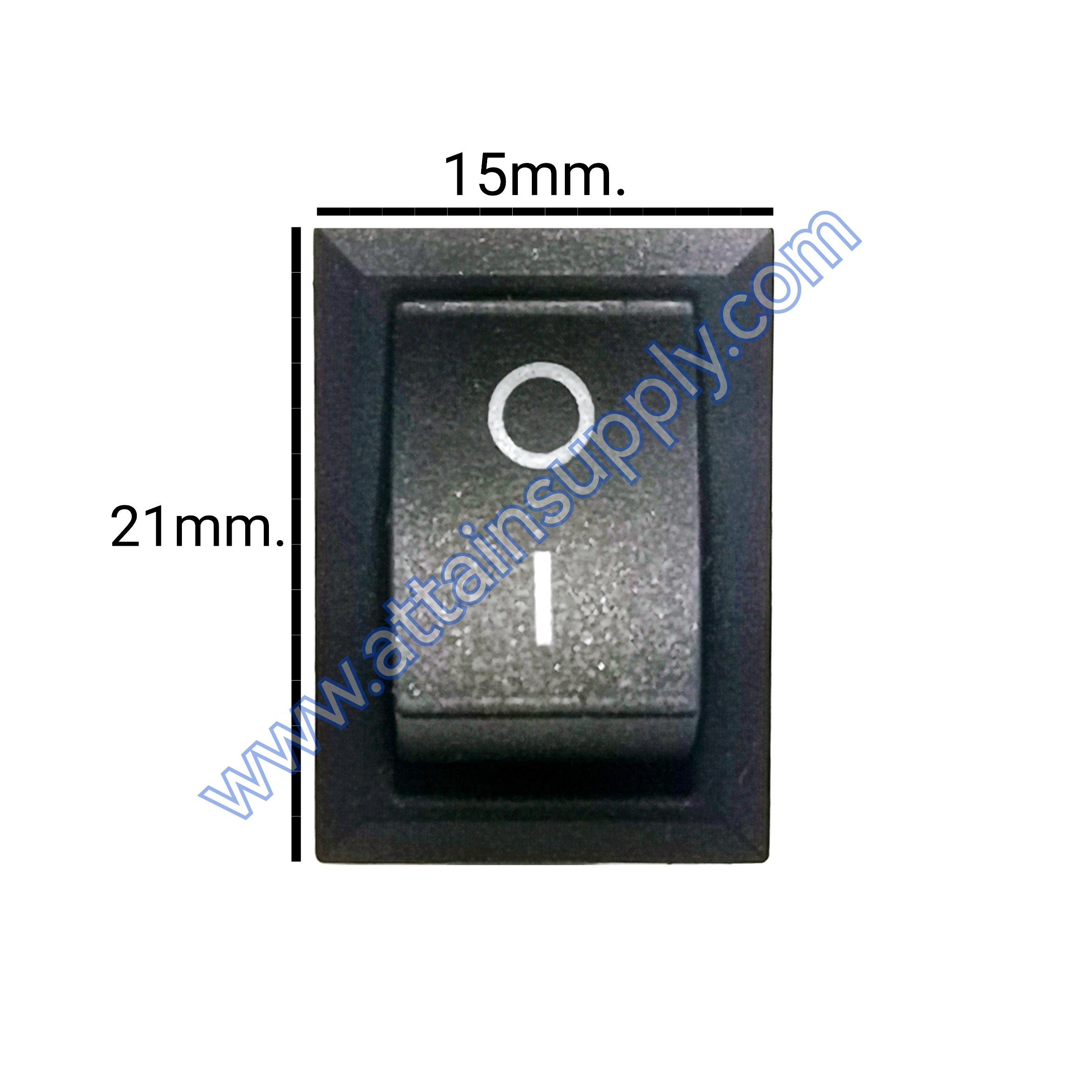 สวิทช์ IOเหลี่ยมเล็ก 2ขา/ไม่มีไฟ-สีดำ