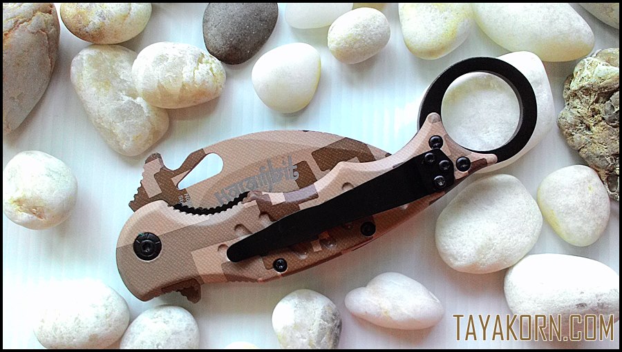 มีดคารัมบิตแอร์ฟ็อกเดสเสิร์ทคาโม่ Air Fox Desert Camo Karambit TKKB-AD2