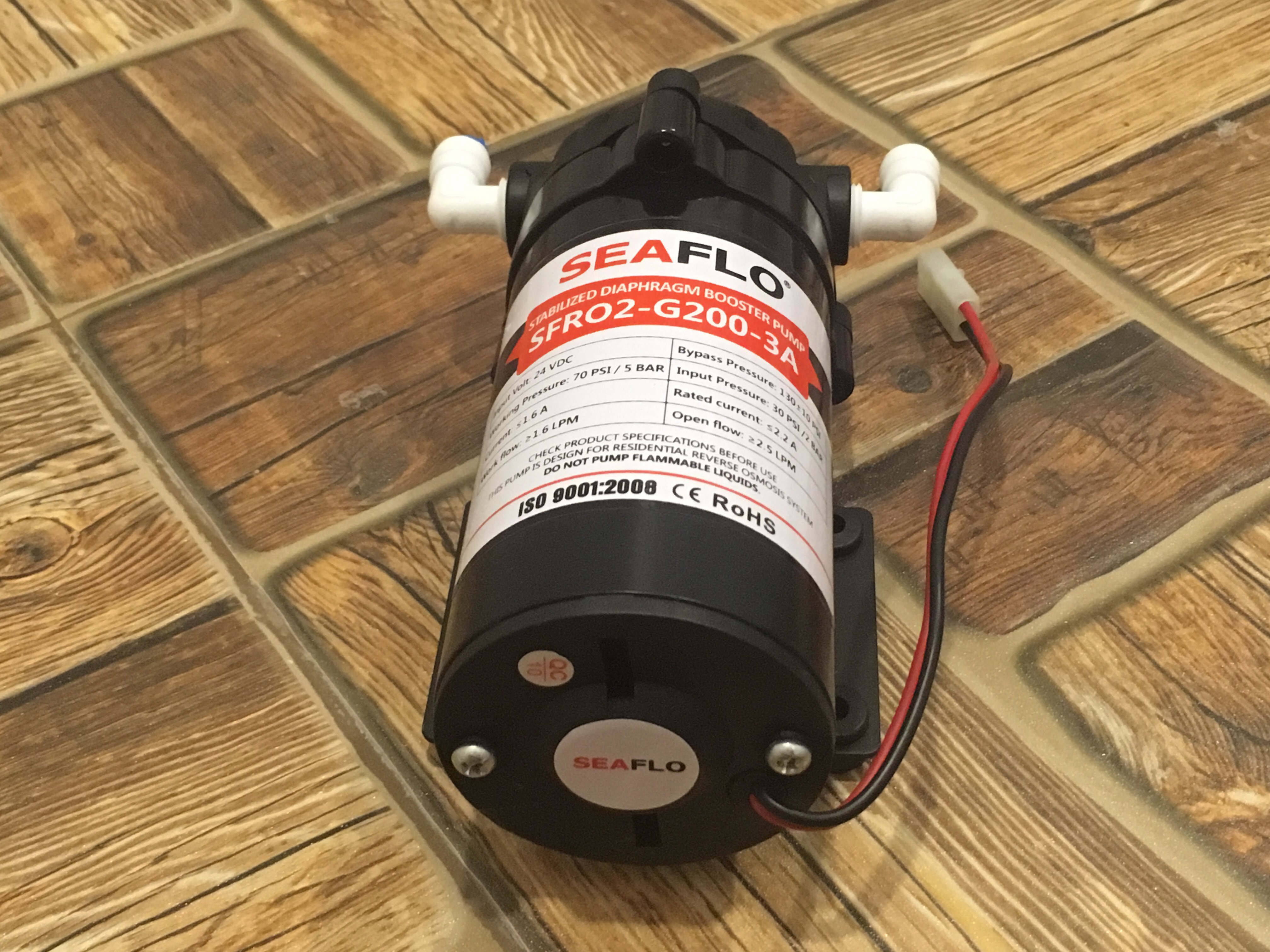 ปั๊มน้ำ ปั๊มอัดเมมเบรน เครื่องกรองน้ำ เครื่องพ่นหมอก SEAFLO RO Pump DC24V 150PSI 200G ( 9 บาร์ )