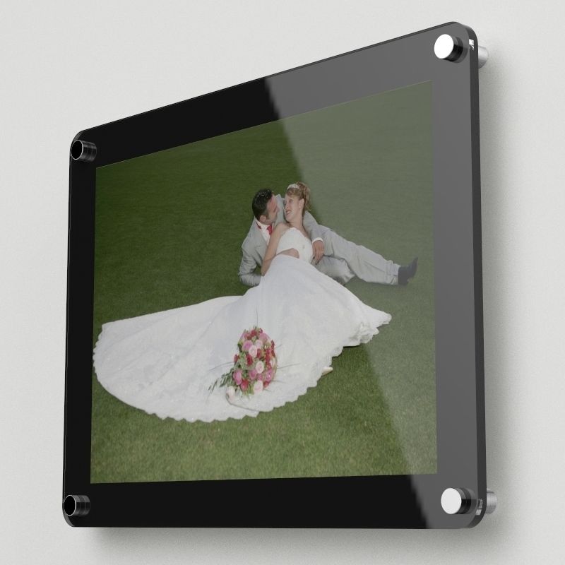 A1 กรอบรูปอะครีลิคติดผนัง สีดำ 90x66ซม. มุมมน (สินค้าหมดสั่งผลิต) ดำ 6mm. ชุด