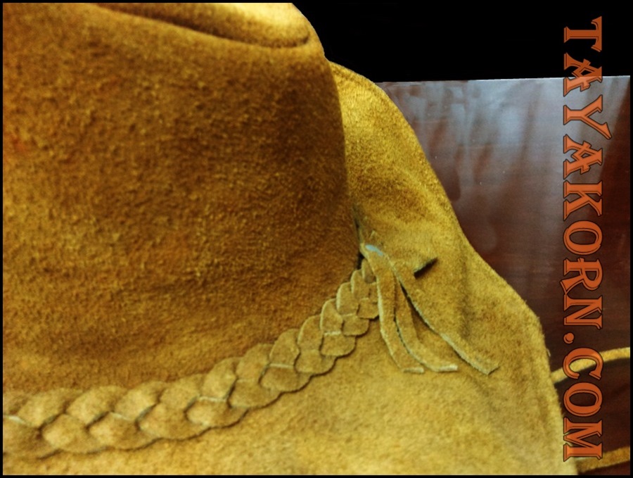 หมวกคาวบอยหนังกวางแท้ประกบหนังวัวกลับ