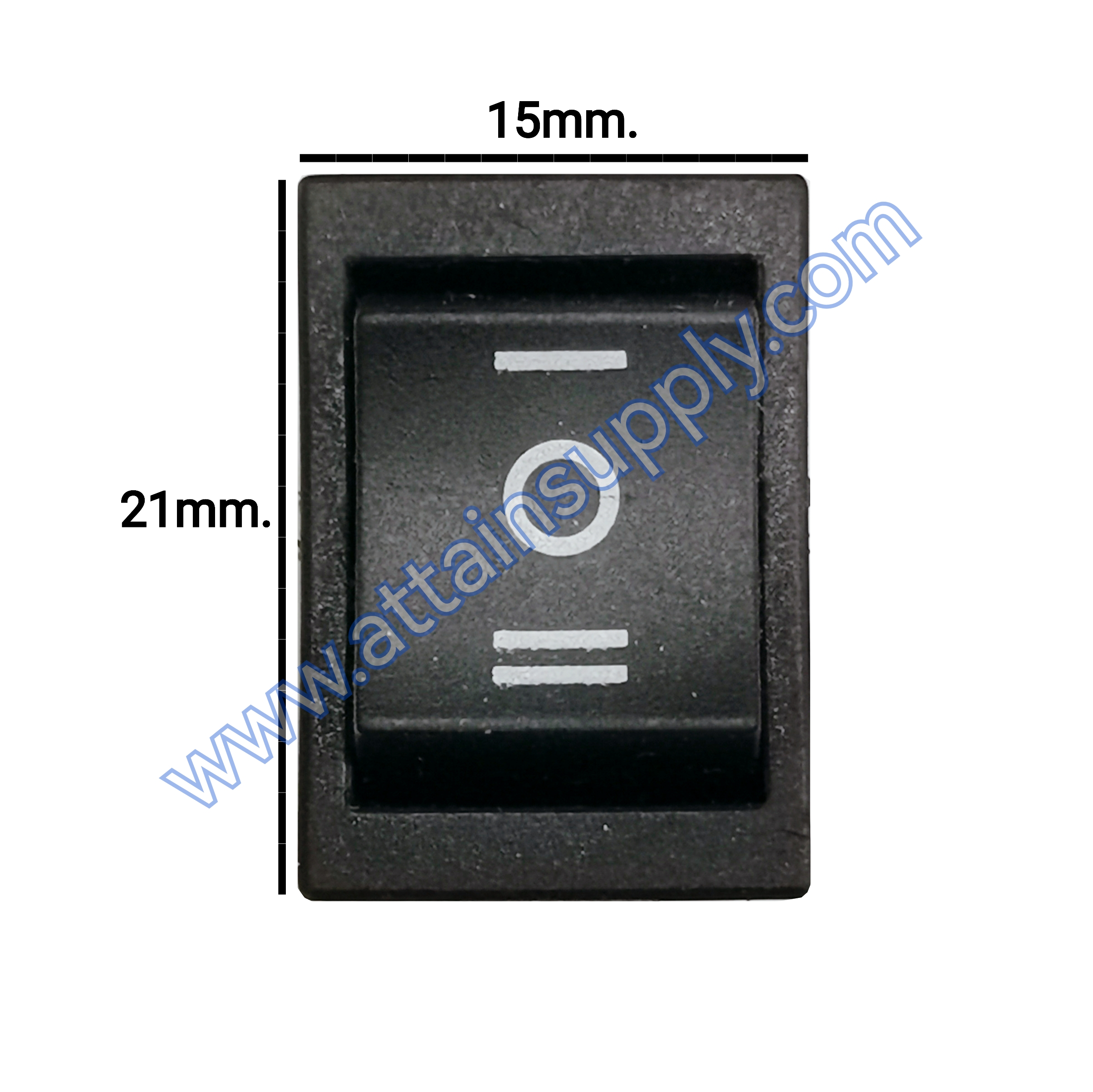 สวิทช์เหลี่ยมเล็ก I-O-II 6ขา/ไม่มีไฟ-สีดำ