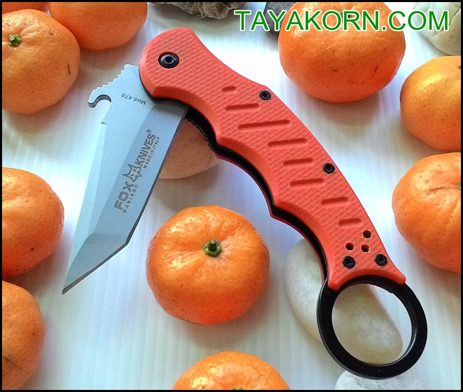 มีดคารัมบิตแทนเจอรีนฟ็อก Tangerine Fox Karambit TKKB-TG1