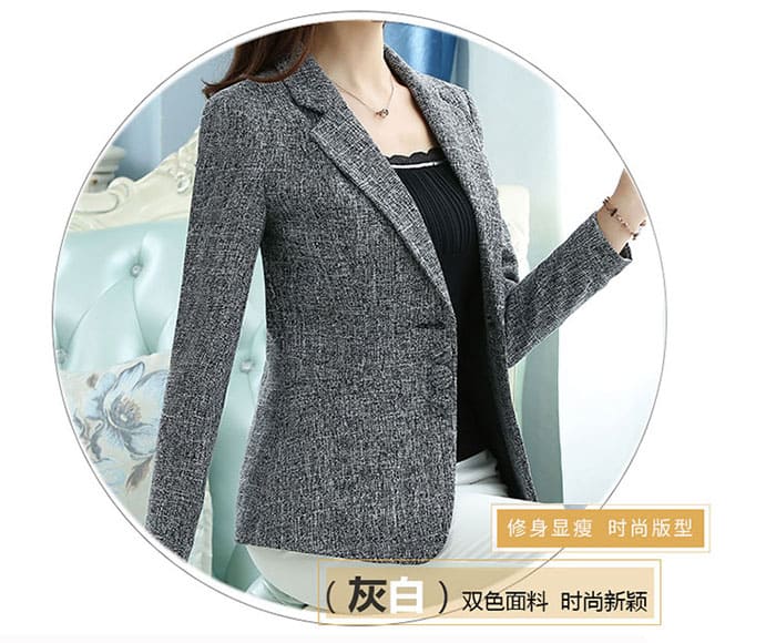 สูทผู้หญิง มีน้ำหนัก กระเป๋าหน้า พร้อมส่ง L *แถมเข็มกลัด