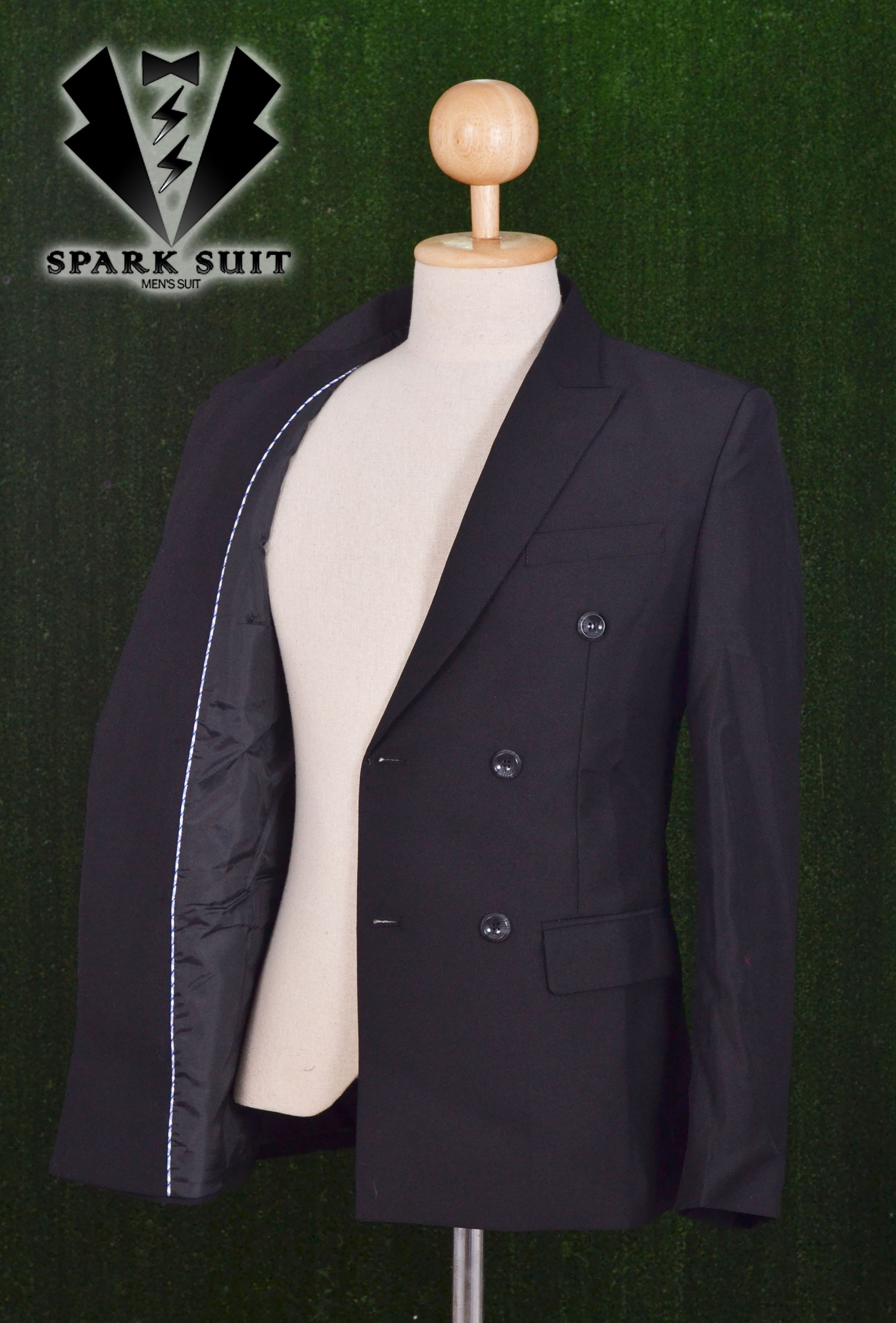 สูท,ชุดสูทเจ้าบ่าว,สูทผู้ชาย สีดำ กระดุม 6 เม็ด พร้อมส่ง S,M,L,XL,2XL