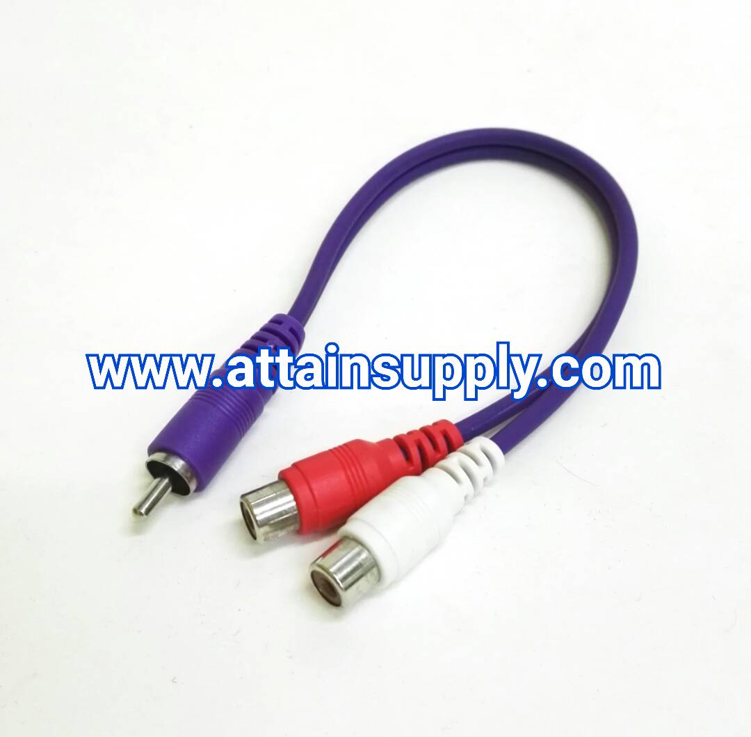 สายP.RCA-J.RCAx2 DYNACOM*สีม่วง/25CM.