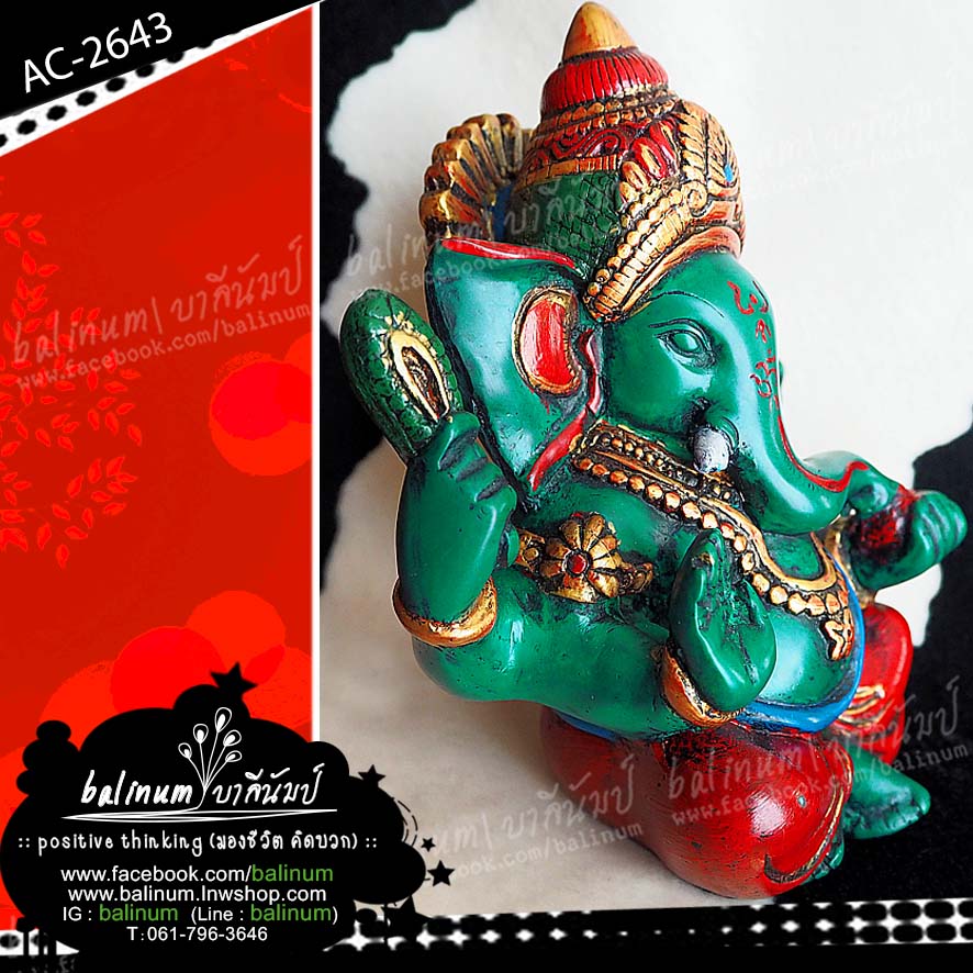 Handmade Ganesha องค์พระพิฆเนศบูชา งานทิเบต-เนปาล แฮนด์เมด ทำจากหิน สไตล์แอนทีค (Antiqued) / ผ่านพิธีเรียบร้อยแล้ว