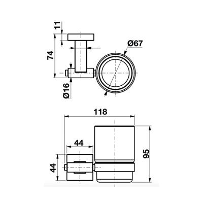 ที่ใส่แปรงพร้อมแก้ว HAFELE รุ่น 499.98.155 โครเมียม