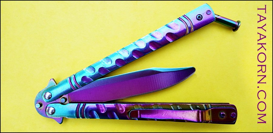 มีดซ้อมควง บาลีซองเรนโบว์ธันเดอร์2 Rainbow Thunder2 Balisong Trainer Knife
