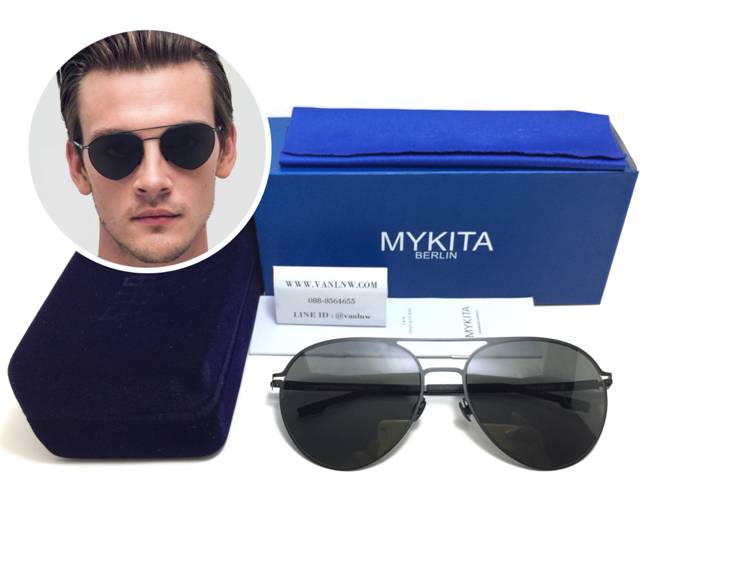 แว่นกันแดด MYKITA JOLAN Black/Pitch Black <ดำ>