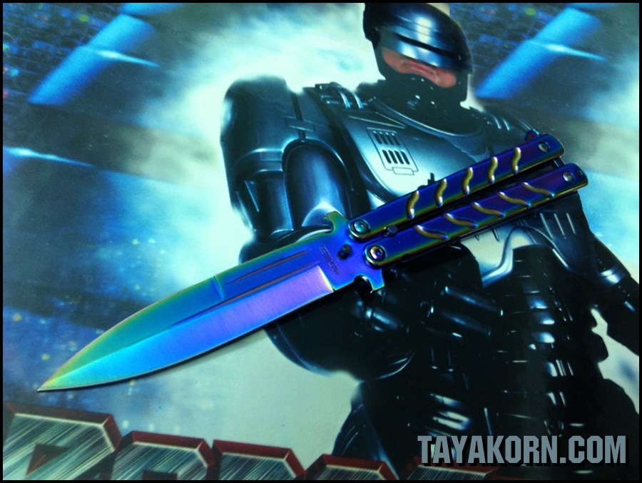 มีดBalisong TKBS 009X The Robocop Rainbow