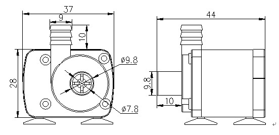 06-AS180-12250A ปั๊มน้ำ DC12V รุ่น AS180-12250A ( ปั๊มตู้ปลา ปั๊มดูดปุ๋ย ) SKU-070