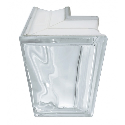 I-018/08 บล็อกแก้วใส แก้วเมฆา เข้ามุม 90 องศา 132x190x80 มม. ช้างแก้ว