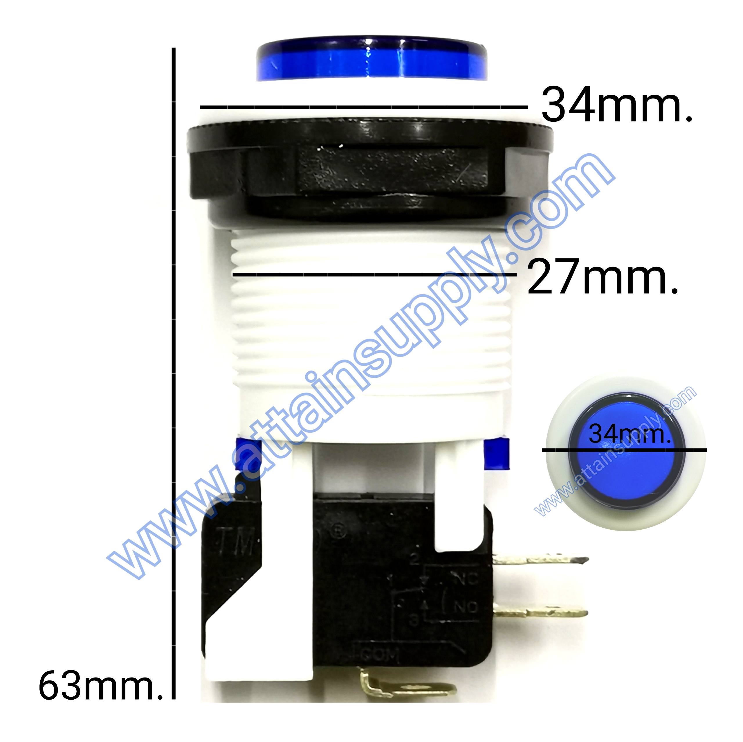 สวิทช์กดดับ-ปล่อยติด NO.13-MICRO/สีน้ำเงิน