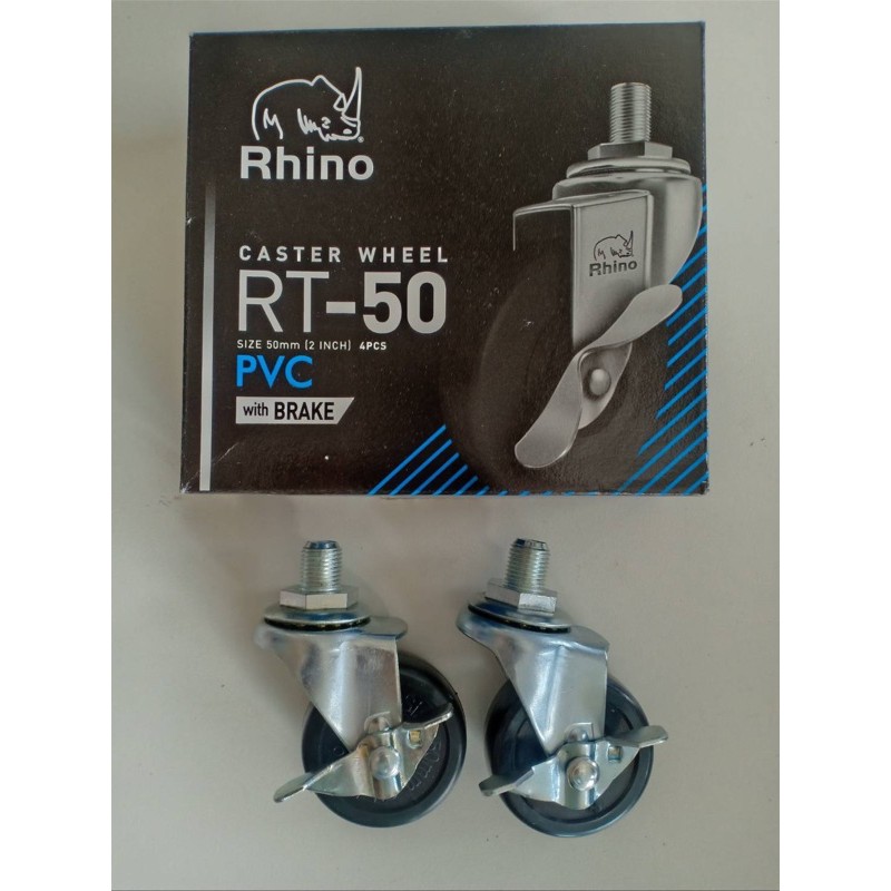ลูกล้อABS 2นิ้วสกรู มีเบรก แกน RHINO RHINO ลูกล้อABS 2นิ้วสกรู มีเบรก แกน RHINO ขาวครีม