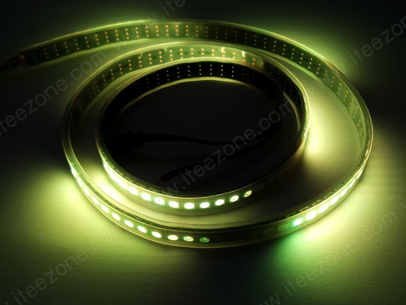 ไฟเส้น RGB 5050 หุ้มกันน้ำ วิ่งอิสระ IC WS2812B 5V หลอดถี่ 144 LED/M ยาว 1 เมตร สามารถควบคุมอิสระทุกดวง