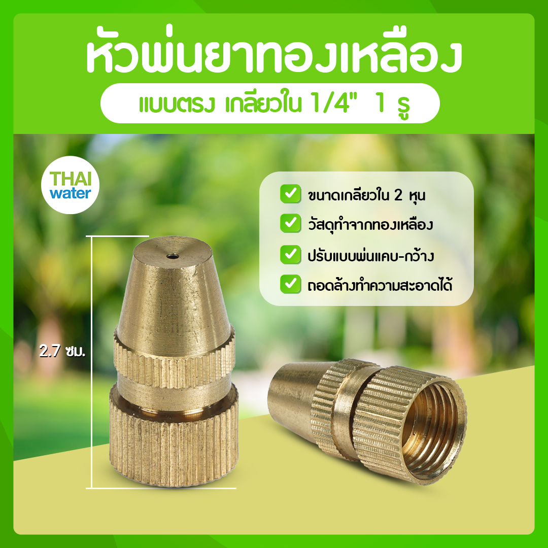 14-A-006 หัวพ่นยา หัวพ่นยาทองเหลือง 1 รู เกลียวใน 1/4" หัวกระสุน