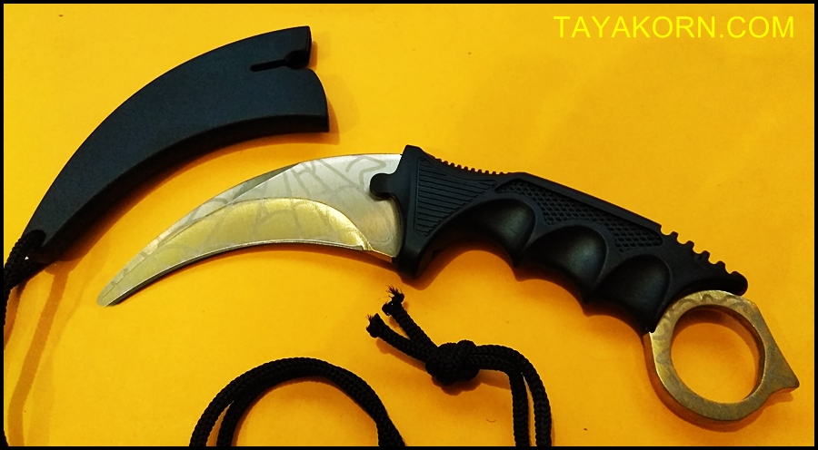 มีดซ้อมควง คารัมบิตโกลเด้นสไปเดอร์ Golden Spyder Karambit Trainer Knife TKKB-GS8TR