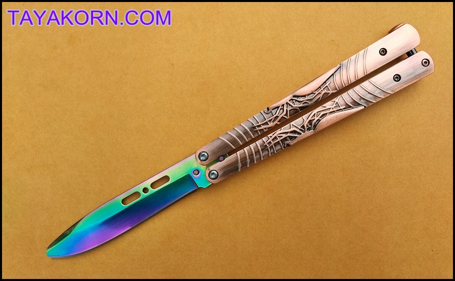 มีดซ้อมควง บาลีซองคอปเปอร์สไปเดอร์ Copper Spider Balisong Trainer TKBS-BT5TR