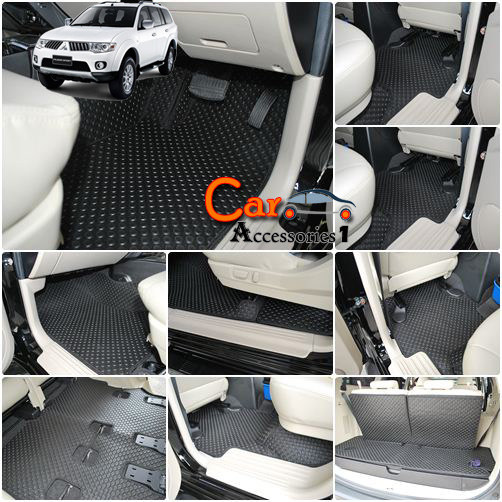 พรมยางปูพื้นปาเจโรสปอร์ท Mitzubishi Pajero Sport 2012 ปูเต็มคันพร้อมปุ่มกันลื่นและ magic tape