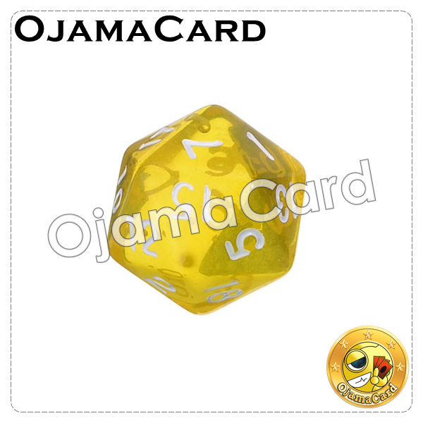20MM 20 Sided Dice Block — Transparent : Yellow「1 Dice」
