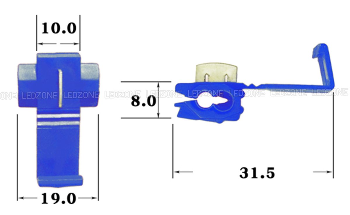 คลิปสายไฟ 1 ออก 2 สีน้ำเงิน [20 ชื้น] สำหรับสายไฟ 0.75-2.5 ตร.มม.