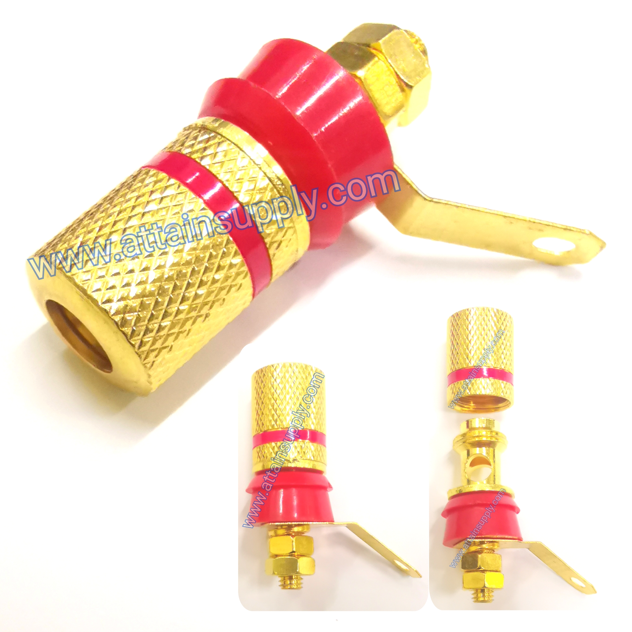 BIDINGPOST GOLD-PLASTIC-B/RED