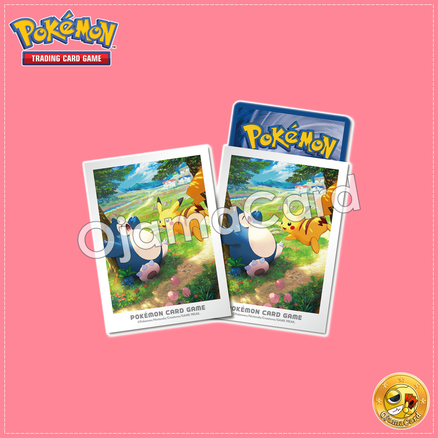 Pokémon Card Game Deck Shield | Card Sleeves — Kanto Adventure Pikachu & Snorlax (64ct)「1 Pack」