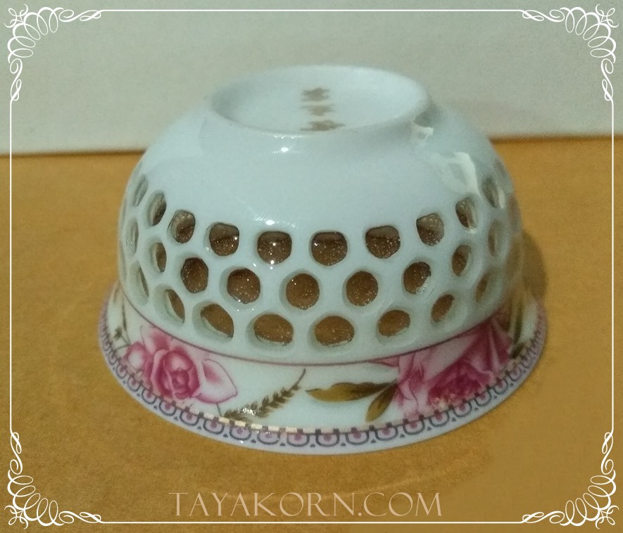 จอกชา ลายฉลุ บุปผาชาติชมพู