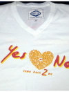 เสื้อยืด Yes Or No 2 รูปหัวใจ สีขาวไซส์ M