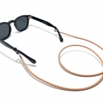 สายคล้องแว่น Hand Made 100% สายคล้องแว่นตาวินเทจ หนัง PU ถักลาย สวยคลาสสิค ความยาว 70 cm.<สีเบจ>