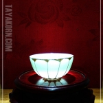 ถ้วยชาจีน เปลือกไข่ ทรงไร้ขอบ คาดทอง