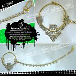 จิวจมูกอินเดีย แบบห่วงใหญ่สายระย้า (ตะขอไว้เกี่ยวผม) ประดับเพชร (ขาว) สะท้อนเล่นไฟระยิบระยับ ดูหรูหราและสวยงามมากค่ะ (สำหรับคนที่ไม่ได้เจาะจมูกนะคะ) ทอง (Gold)