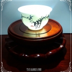 ถ้วยชา ลายภาพเขียนไผ่ Black Bamboo Tea Cup