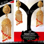 Indian bell earrings ต่างหูอินเดีย รูประฆังระย้า ดูหรูหราและสวยงามมากค่ะ ทอง (Gold)