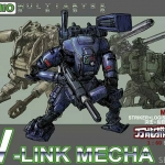 MM001 (แพค 3 ตัว) V-LINK MECHA STRIKER+LOGISTIC SET (Blue+Brown+Green) [RIHIO]