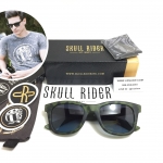 แว่นกันแดด SKULL RIDER รุ่น Green Leopard Blue Shadow <Skull-17>