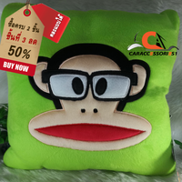 หมอนอิงพอลล์แฟรงค์ทรงเหลี่ยมสีเขียว Paul Frank