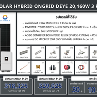 ชุด Hybrid 0ngrid Deye 20160W + Battery Lithium 100A 51.2V LVTOPSUN (เฉพาะของ)